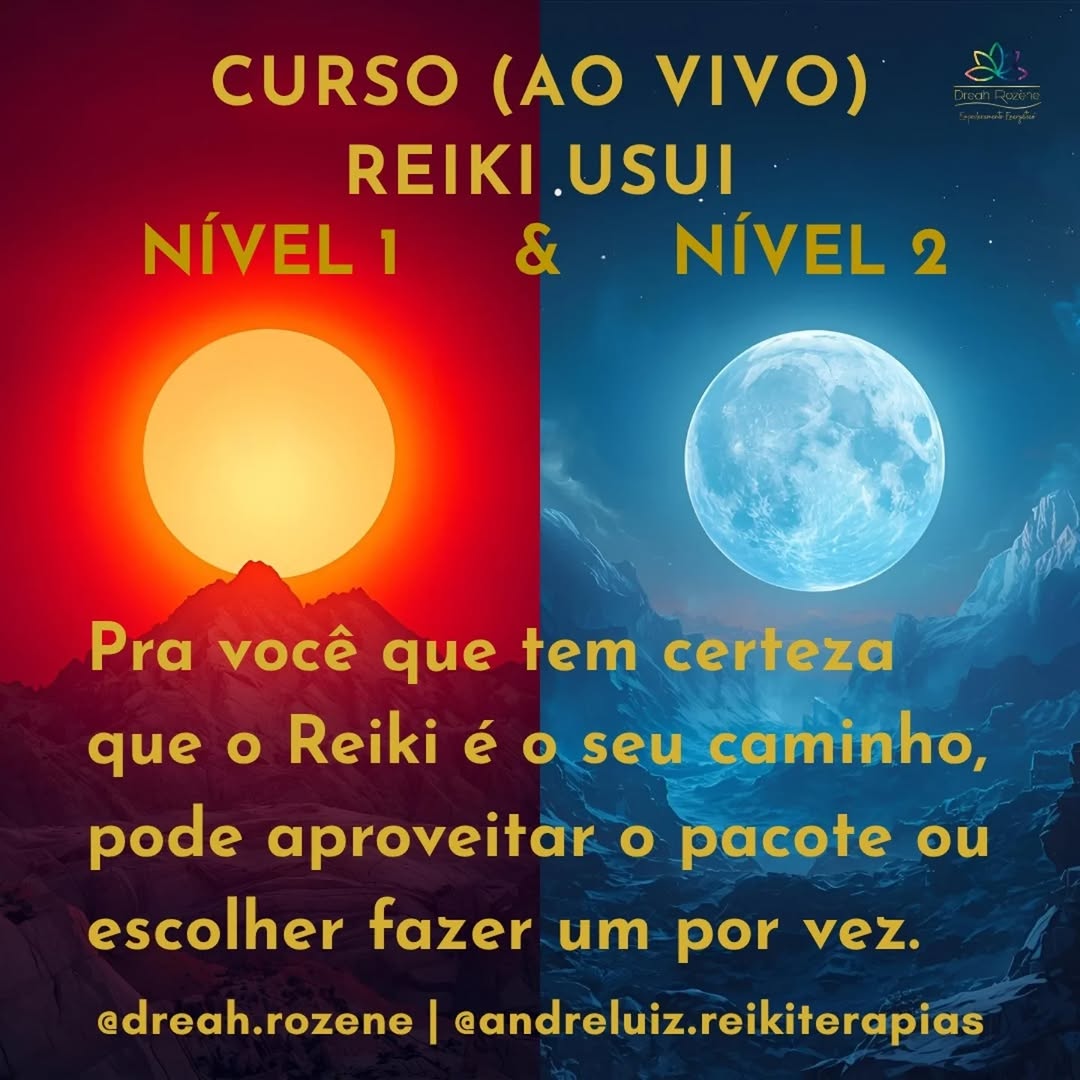 Post fixado: curso de Reiki níveis 1 e 2